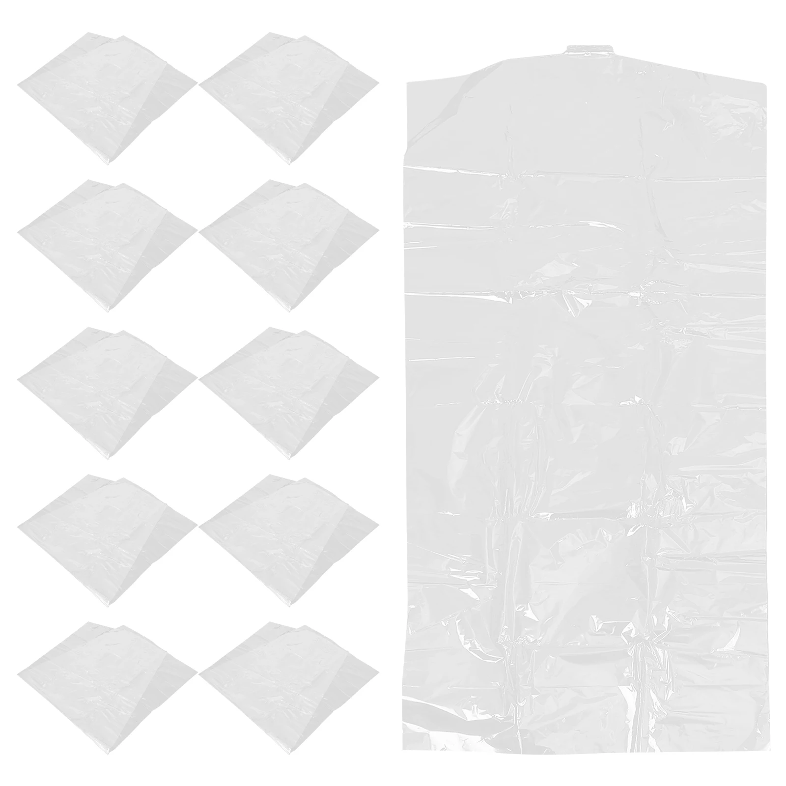 

30Pcs Clear Hanging Garment Bags Clothes Protector Transparent Dustproof Suit Dress Uniform Storage Closet Visible Process