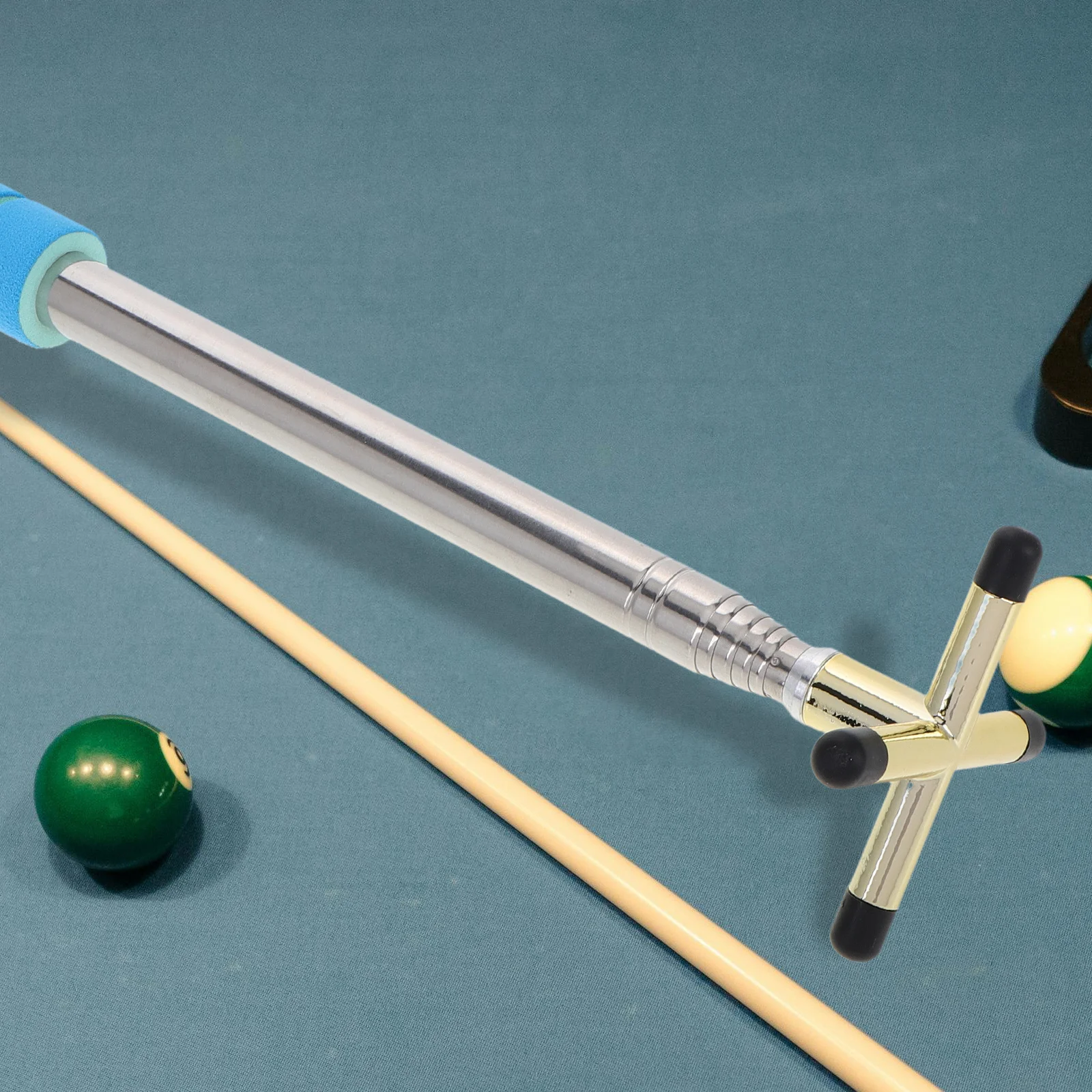 حامل عصا البلياردو القابل للسحب، عصا جسر قابلة للتعديل، تصميم تلسكوبي لطاولة البلياردو، دعامة ملحقة للقطات المستقرة