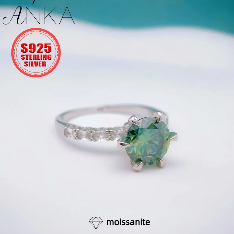 S925 Sterling Silver Ring Green 3ct Moissanite Ring Light Luxury Premium Group Set Full Moissanite Ring jewellery women rings