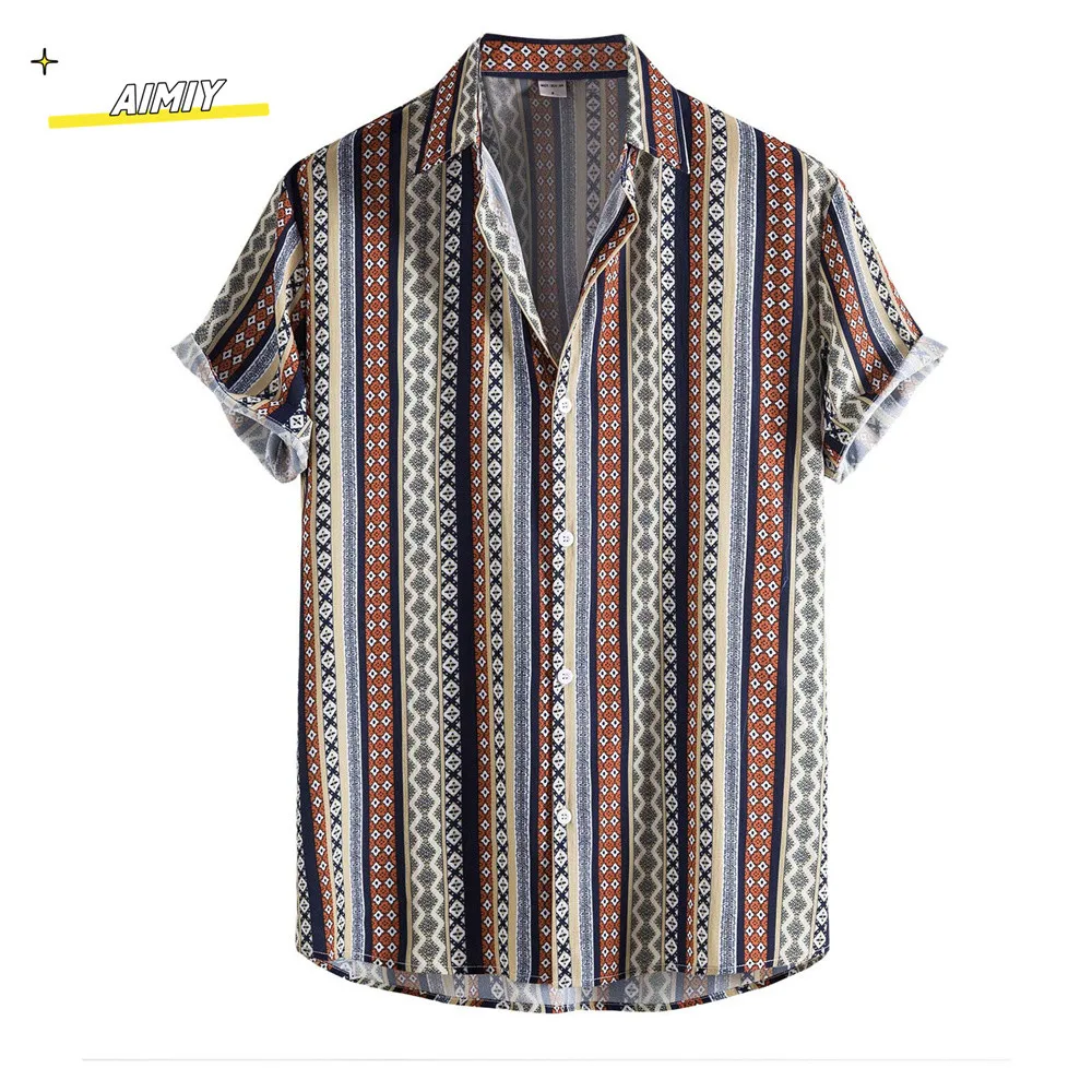 

Pinstripe Shirt Men Shirts 2024 New Summer Fashion Chemise Homme Mens Checkered Shirts Short Sleeve Shirt Men Blouse