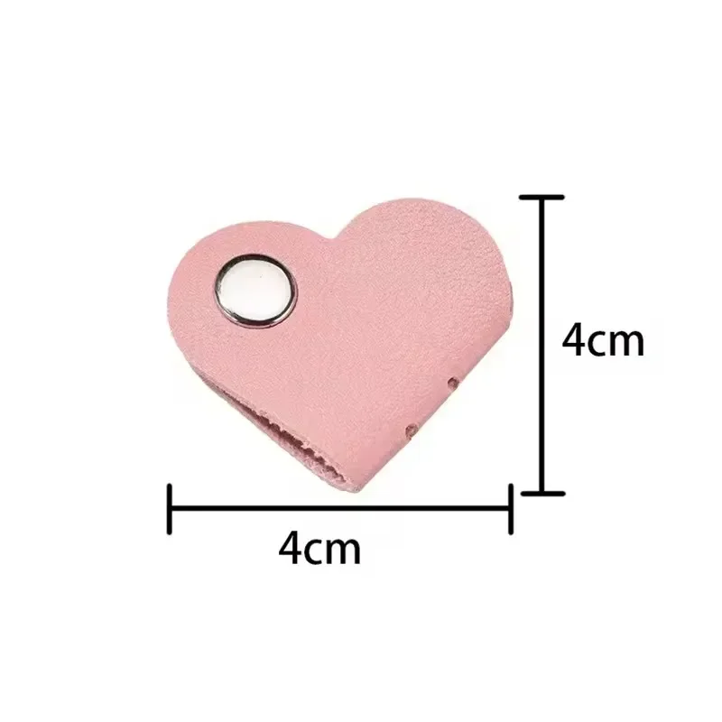 Multifunctional PU Leather Phone Data Cable Organizer Data Storage Heart-shaped Cable Clip Hub Wired Headphone Winding Clip gallery 5