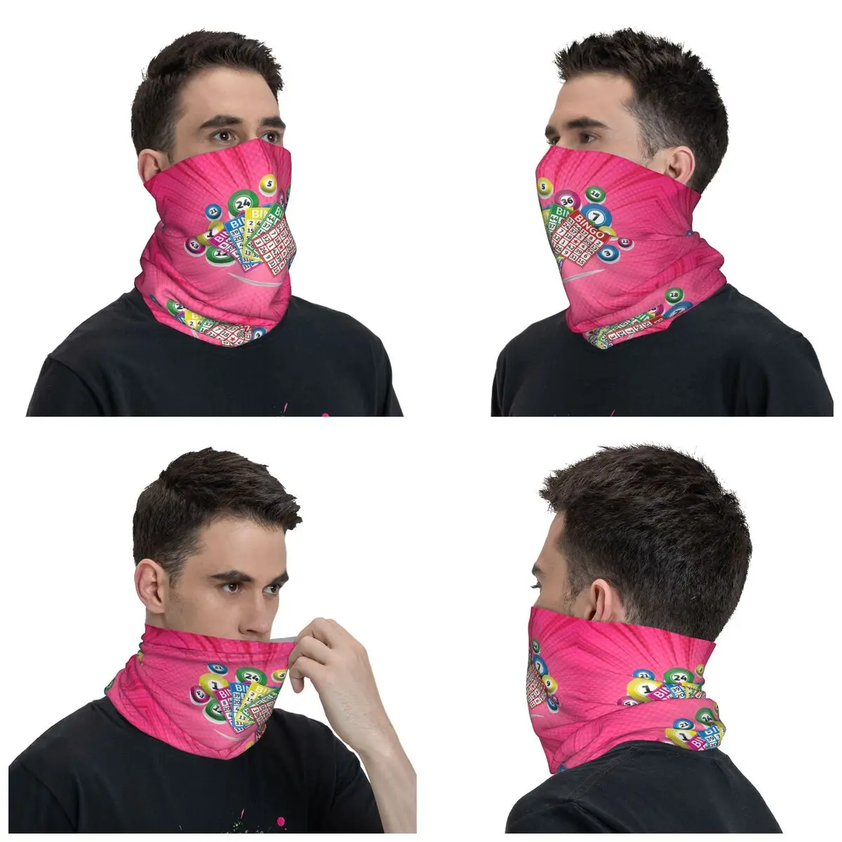 Custom Hot Game Bingo Bandana Neck Warmer Men Women Winter Ski Hiking Scarf Gaiter Face Cover