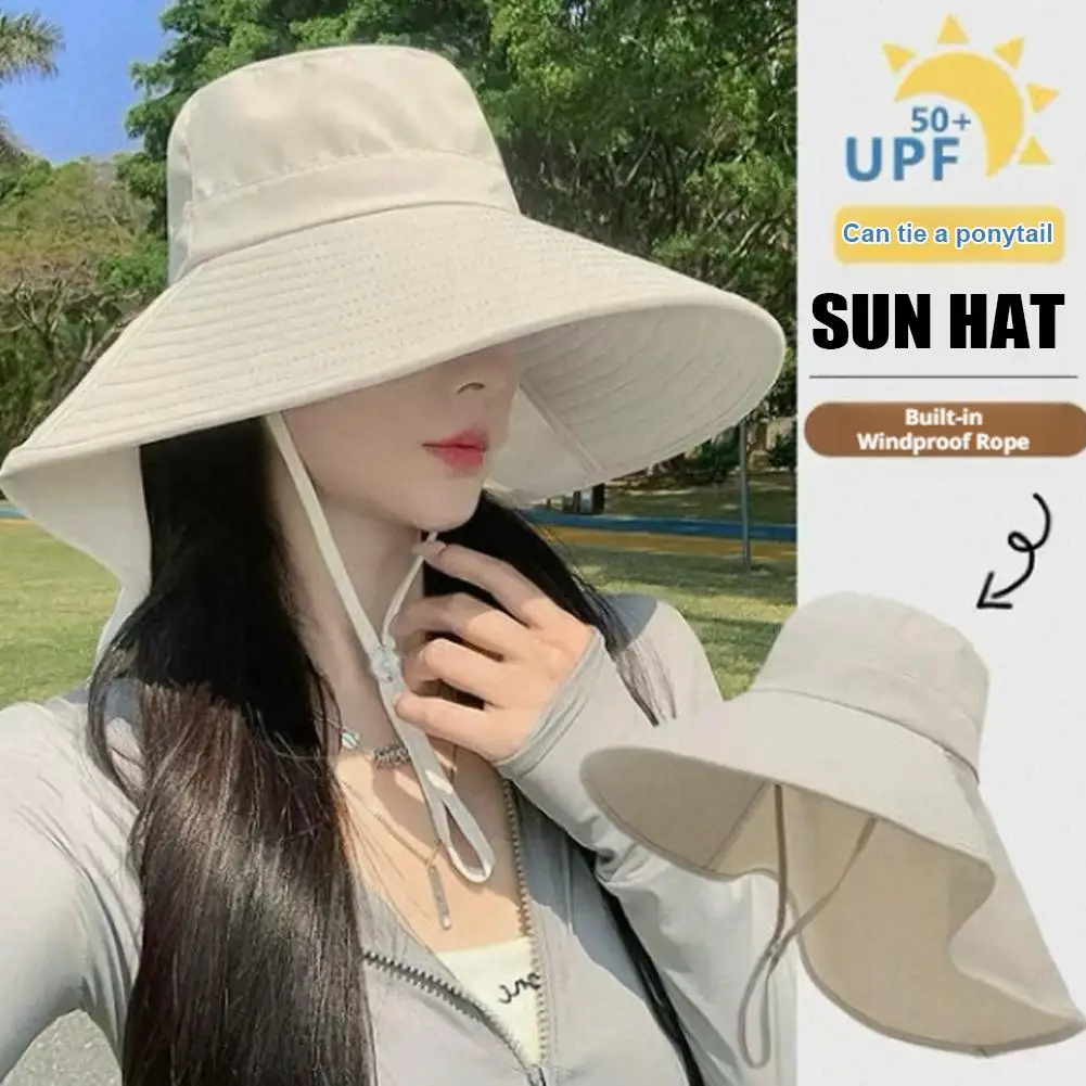 Wide Brim Sun Hat with Neck Coverage, UV Protection Bucket Hat, Lightweight Quick-Drying Cooling Sun Hat for Outdoor Sports
