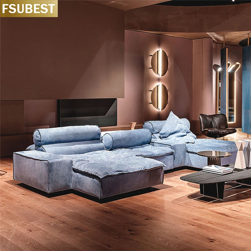 Modern Velvet Modular Corner L Shape Design Sofa Divano Divani Kanepe Muebles Salon Mobili Soggiorno Furniture Living Room image 2