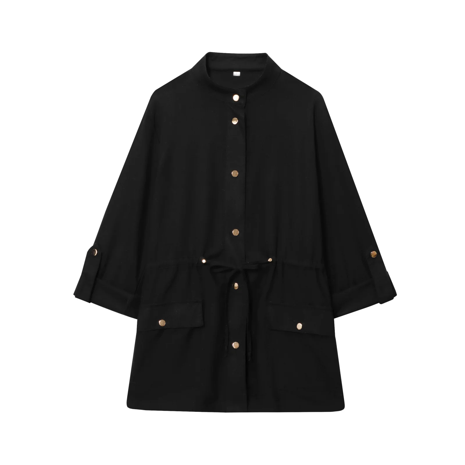 

ZBZA Spring New Women's Faion Linen Blend Hunting irt Casual Commute Sle Loose Fit Long Sve Button up mid Length
