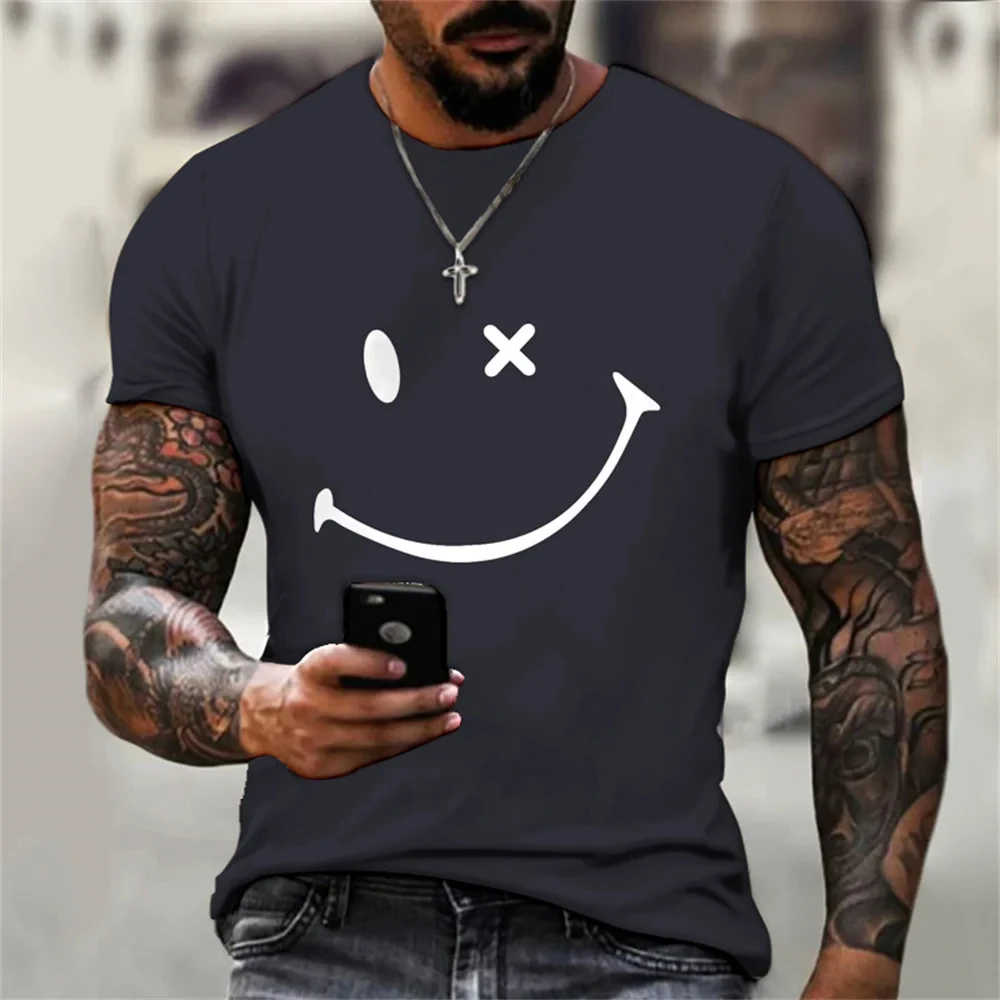 ソリッドカラーメンズ Tシャツ男性のための新しいトレンディな夏のファッションシンプルな 3D おかしい印刷特大半袖トップス Tシャツ