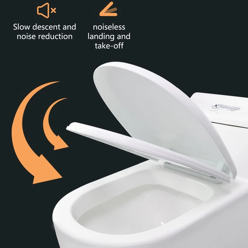 Toilet Seat Toilet Lid Wc Quiet-Close Lid Seat Countoured Seat Grip-Tight Bumpers Installation Hardware Toilet Parts