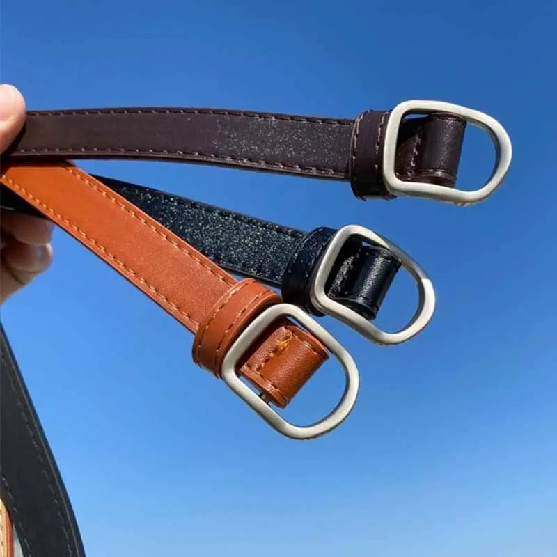 Luxury Leather Women Belts New PU Simple Metal Buckle Belt Girls Dress Jean Pants Waistband Belts for Lady Designer Brand