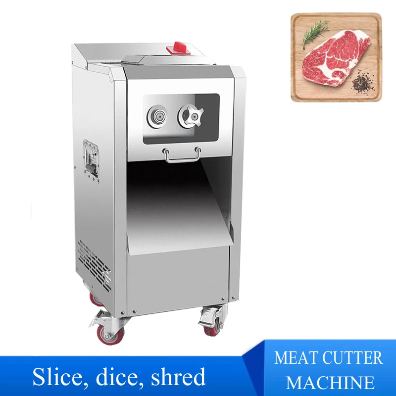 

Hot Sell Powerful Fresh Meat Slicing Strip Cutter Machine Commercial Vertical Meat Cutting Machine EU plug Meat Slicer