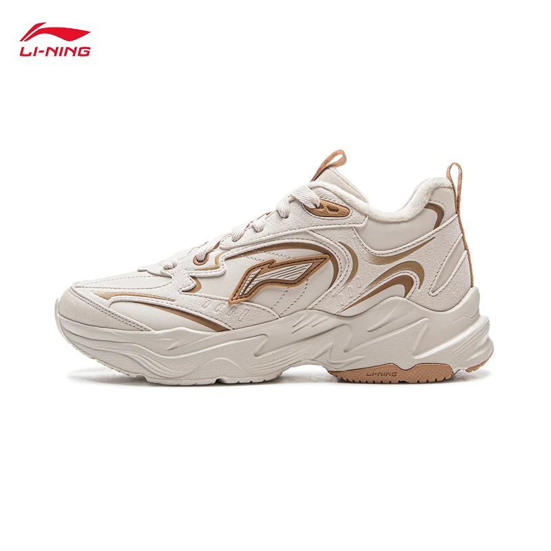 

LI-NING LN DEFENDER Женская обувь для образа жизни Флисовые теплые зимние кроссовки Стильная удобная обувь для отдыха с подкладкой AGCV396