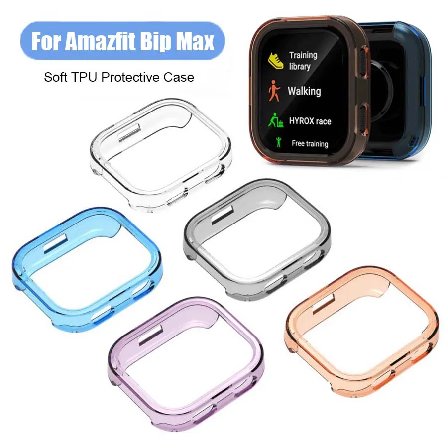Capa protetora anti-arranhões para amazfit bip max, capa protetora de tpu para amazfit bip max, acessório de moldura protetora para relógio inteligent
