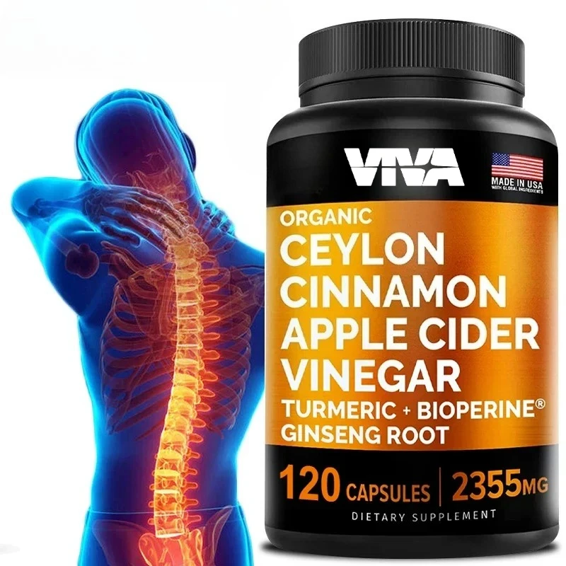 

Natural 5-in-1 Ceylon Cinnamon 2355 Mg with Apple Cider Vinegar, Turmeric & Siberian Ginseng, Pepperin Cinnamon Capsules