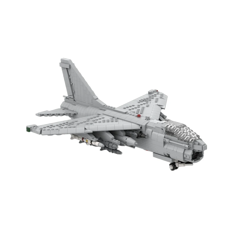 MOC Brick Battlefield Series  A-7 Corsair II Military Shipboard Fighter Aircraft Model Building Blocks Assembled Toys Gift