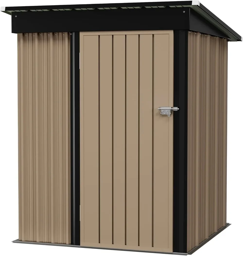 Storage Shed Waterproof Metal Garden Shed with Lockable Door Utility Tool Shed Outdoor Storage for Backyard, (5 x 3 FT)