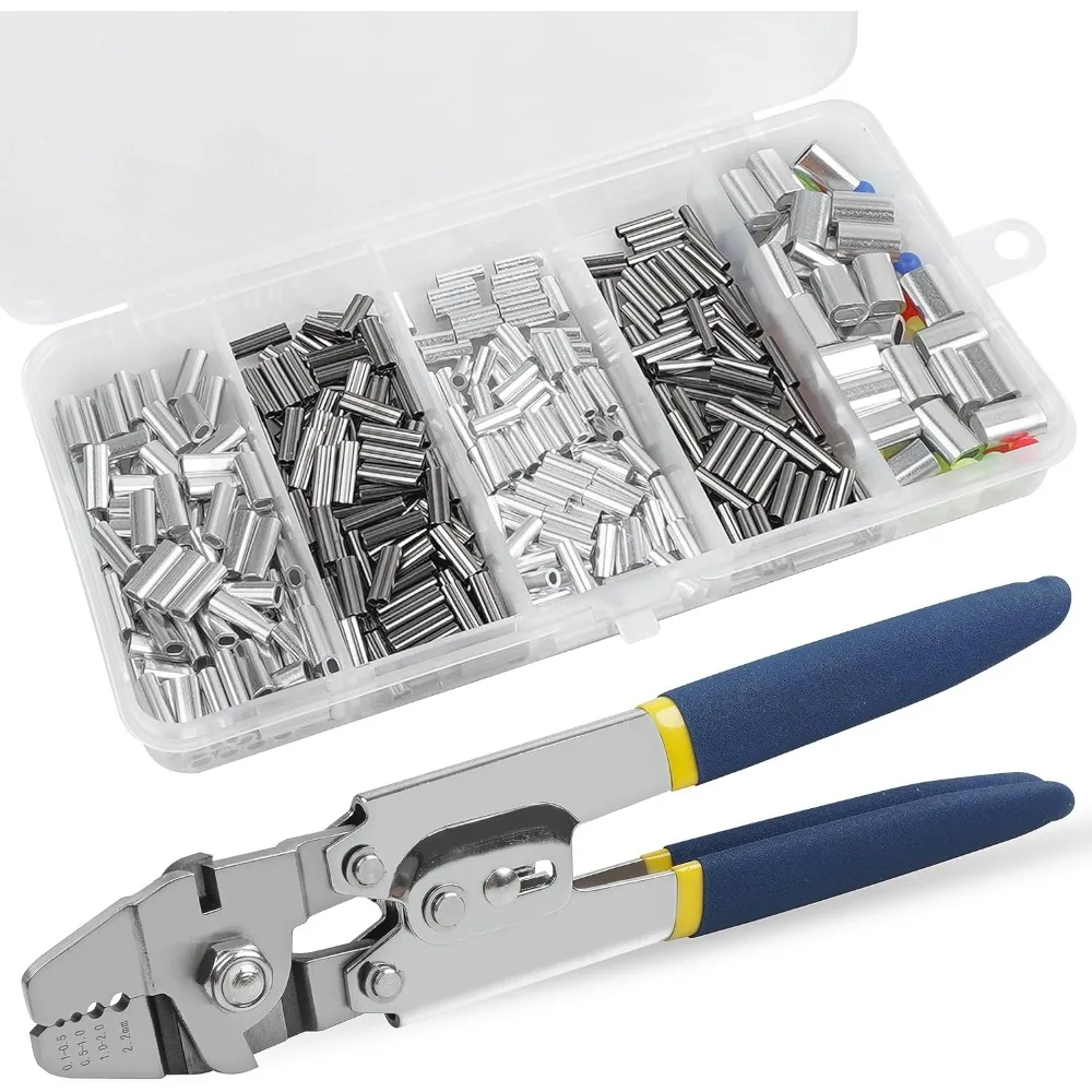

Stainless Steel Wire Crimping Pliers with 430 Multi Size Barrel Sleeves 4 Position Crimp for Fishing Rope Rigging