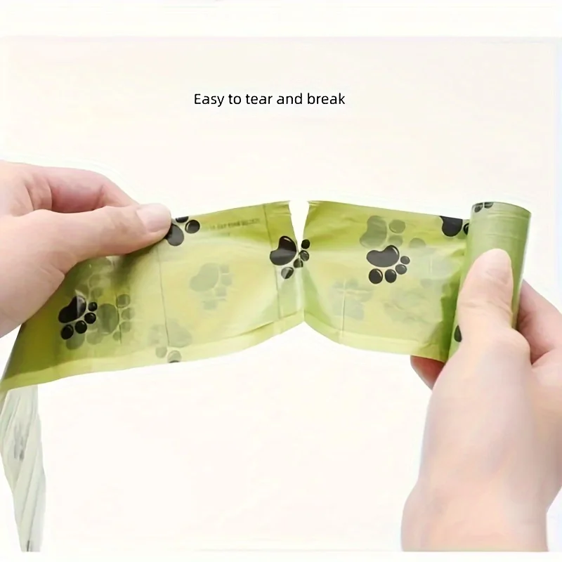210 قطعة/14 لفات من أكياس البراز السميكة المقاومة للتسرب والرائحة مع تصميم طباعة مخالب - سهلة التنظيف، مادة البولي إيثيلين #4