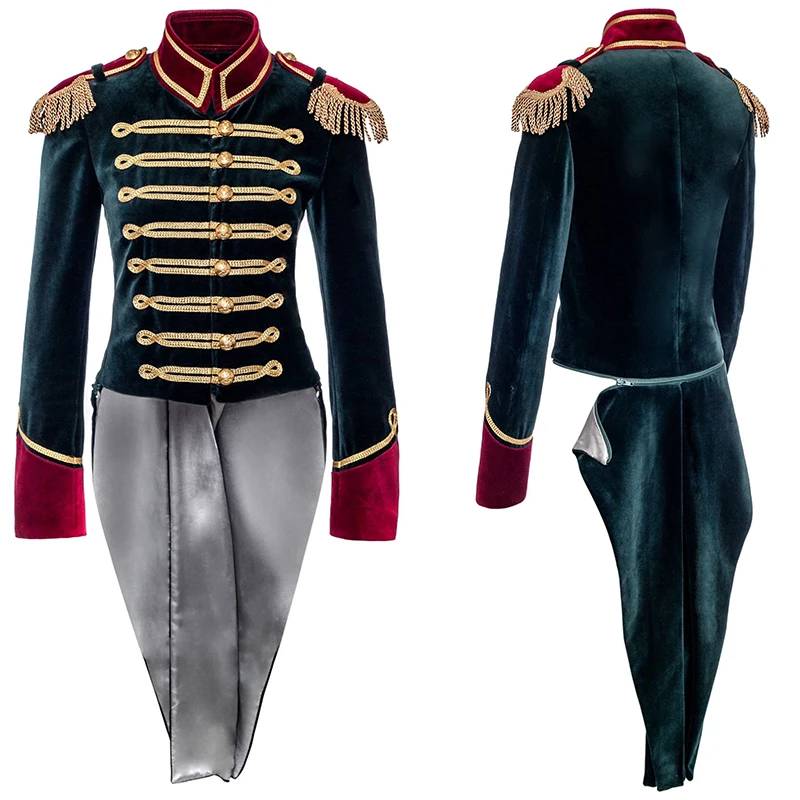 

Custom Made Historical Emprie Military Tailcoat Gothic Victorian Royal Noble Officer Guard Uniform Green Jacket