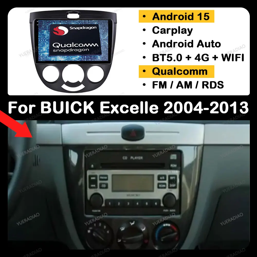 Android 15 Autoradio Per Chevrolet Lacetti J200 BUICK Excelle Hrv GPS NAVI BT Unità Principale Lettore Video Multimediale Qualcomm 2DIN