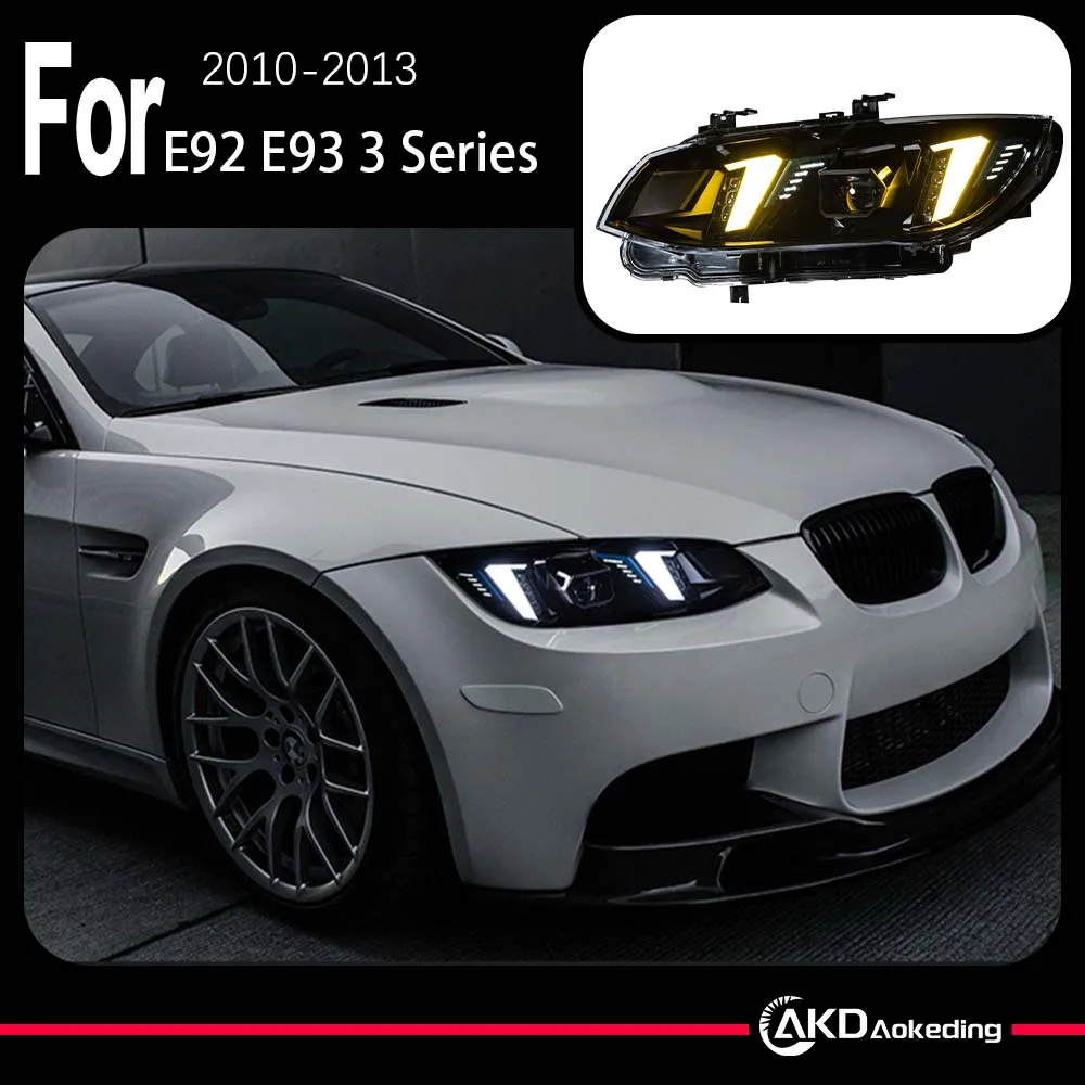 

AKD Car Model for BMW E92 E93 Headlights 2006-2012 E93 Headlight 330i 335i DRL Hid Head Lamp Angel Eye Bi Xenon Beam Accessories