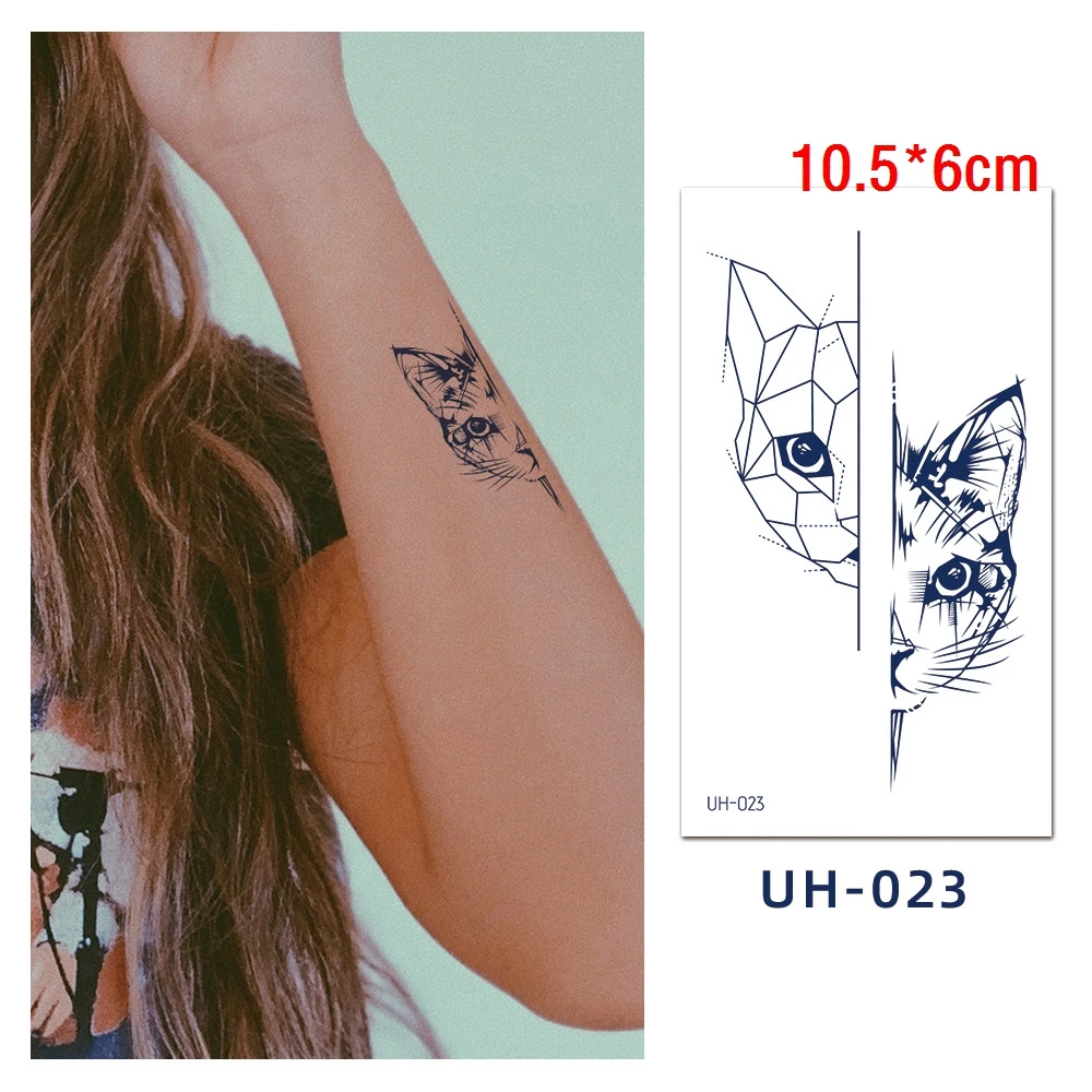 

Наклейка на половину лица Juice Tatto, синяя кошка, боди-арт, чернила, Кит, змея, Бабочка, водонепроницаемая фотография для мужчин и женщин