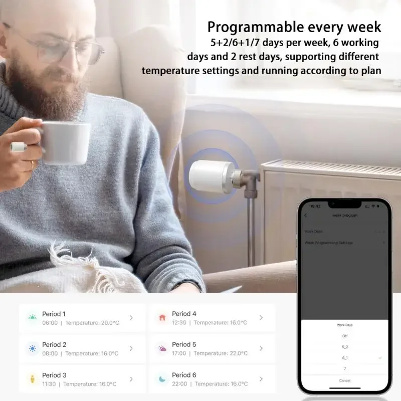 Tuya ZigBee WIFI Smart Thermostat TRV Thermostatic Radiator Valve Actuator Temperature Controller Support Alexa,Google Home