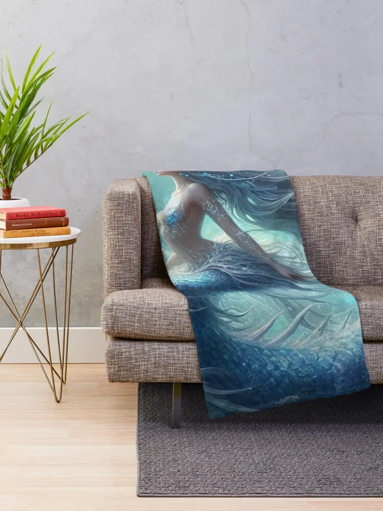 Mermaid Throw Blanket heavy to sleep Quilt Beach Blankets