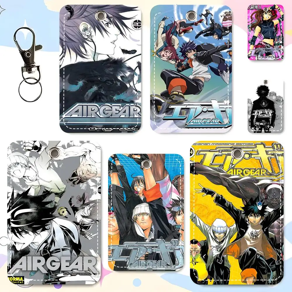 1pc Popular Anime Air Gear Card Case Keychain Access Card Bag Key Tag Ring Leather Card Holder Key Ring Access