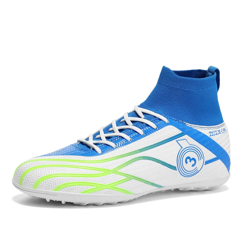 Scarpe da calcio per uomo High-Top Kids tacchetti da calcio antiscivolo Long Spike stivali per adulti scarpe da ginnastica sportive da calcio per erba taglia 31-48 nuovo