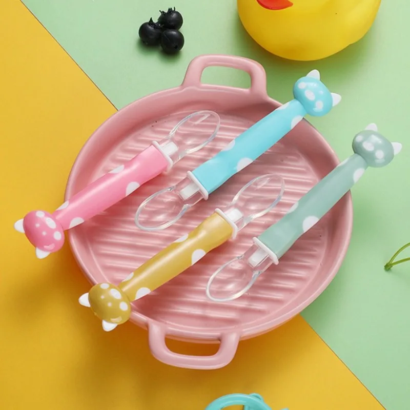 

Набор детских ложок для самостоятельного кормления — мягкая силиконовая учебная посуда для младенцев, ложки для отлучения от груди без BPA