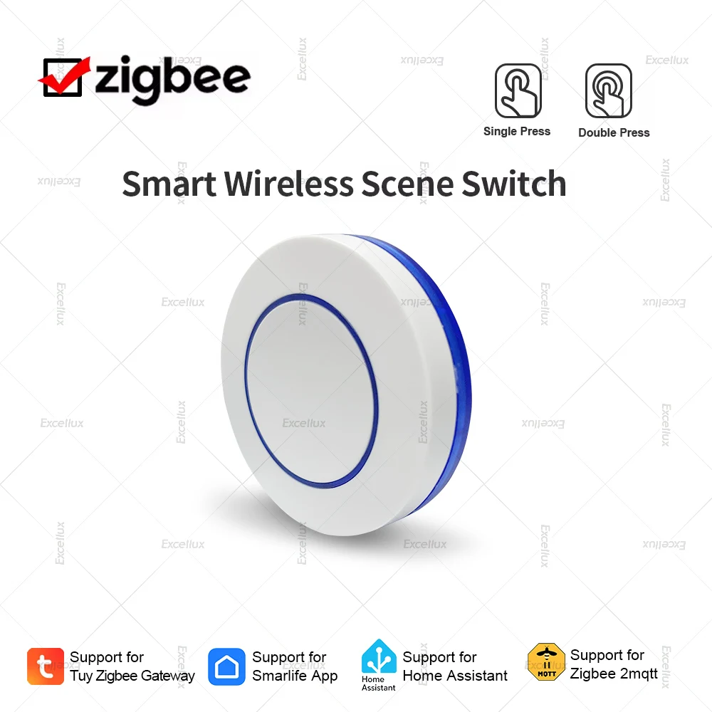 

ZigBee Button Scene Switch Tuya Intelligent Linkage Switch Battery Powered Automation Scenario Works With Smart Life Zigbee2MQTT