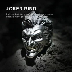 Personality Evil Clown Rings Opening Adjustable Skull Finger Ring Hip Hop Goth Punk Cool Rings Motorcycle Ring Party Jewelry