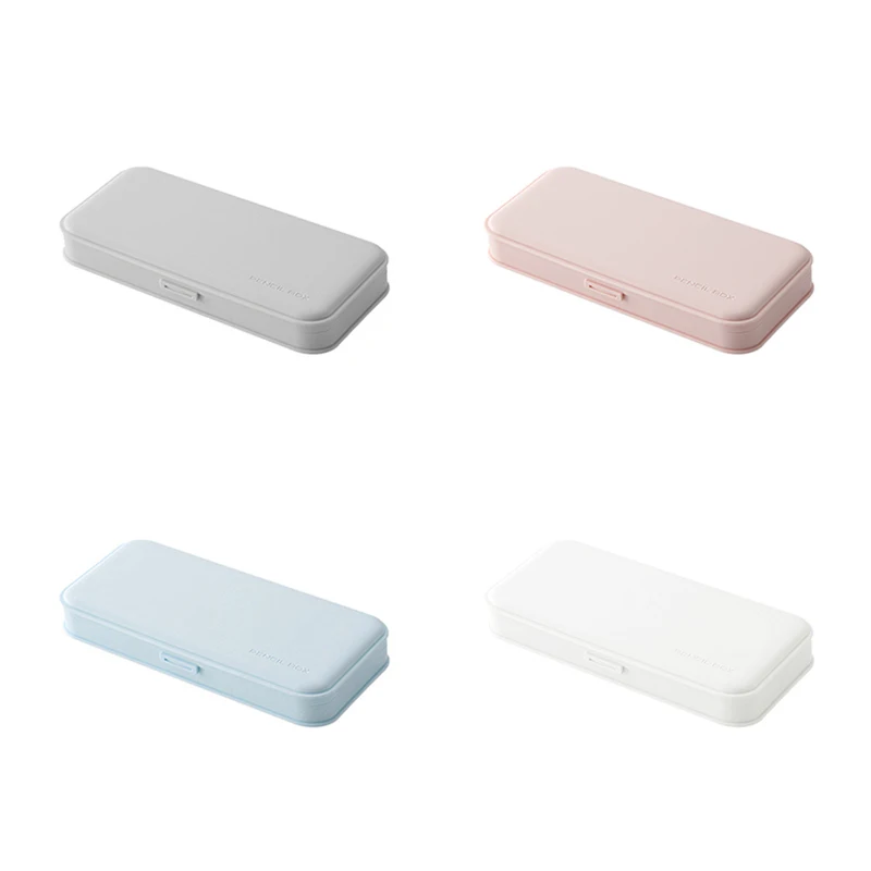 Macaron Pencil For Case Multifunctional Stationery Frosted PP Plastic Pencil Pen Storage Box Cosmetic Storage For Case