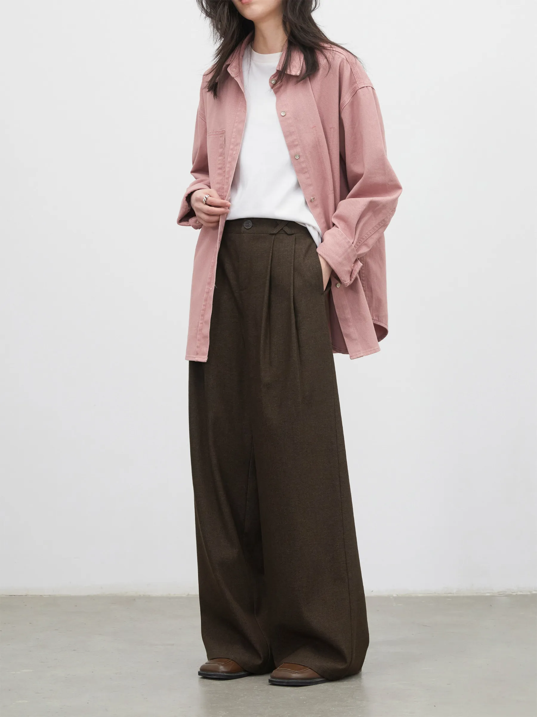 CHIC VEN Women Tailored Trousers High Waist Loose Casual Designed Slim Ladies Pleated Straight Leg Suit Pants Spring Autumn 2026 image 3