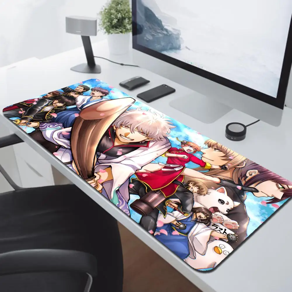 Alfombrilla de ratón Anime Gintama, accesorios para juegos, Teclado mecánico, Gabinete, PC, Gamer, alfombrilla de escritorio para ordenador, portátil, alfombrilla grande de 40x90cm