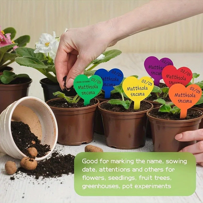 100pcs Garden Labels Plant Classification Sorting Sign Tag Ticket Plastic Writing Plate Board Plug In Card Colorful