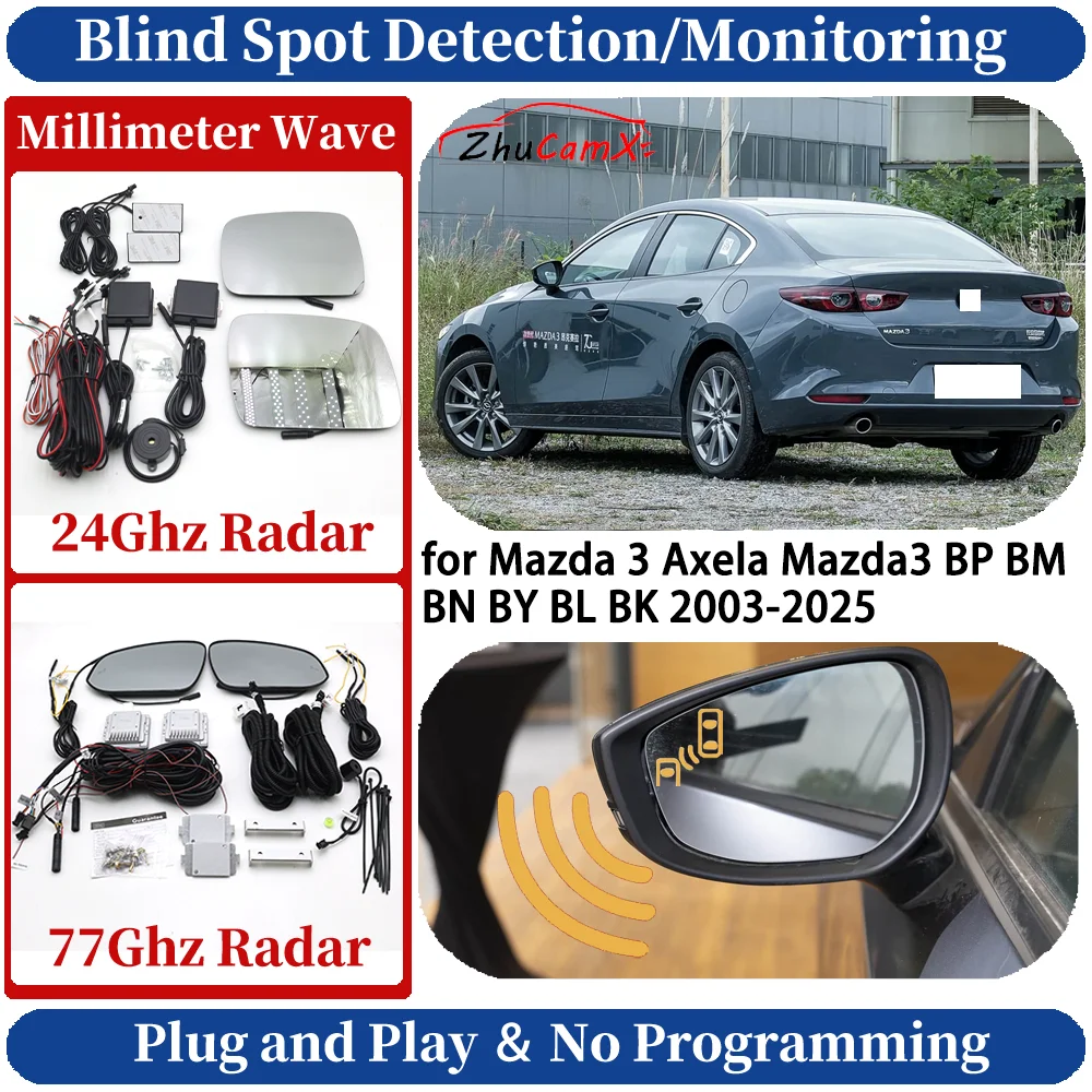 

Blind Spot Monitoring/Detection System for Mazda 3 Axela Mazda3 BP BM BN BY BL BK 2003-2025 Night Driving Side Lane Change