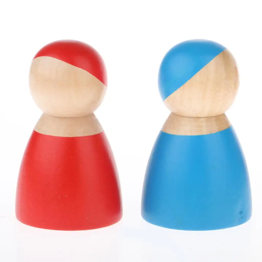 

Natural Wooden Doll Crafts 12PCS Rainbow Peg Dolls Colorful People Figures Educational Toys for Dollhouse Miniatures