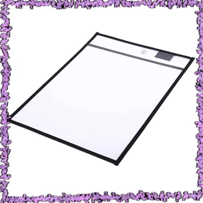 

SCLL-90 Pack Dry Erase Pockets PVC Transparent Sewn Dry Erase File Bag Reusable Dry Erase Bag