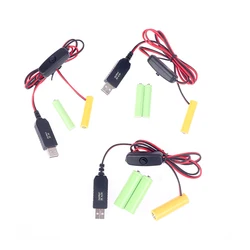 Reuse AAA AA Dummy Batteries Detachable USB Power Supply Cable for AAA Battery,Replace AAA Battery for LED Toys 1.5V/3V/4.5V/6V