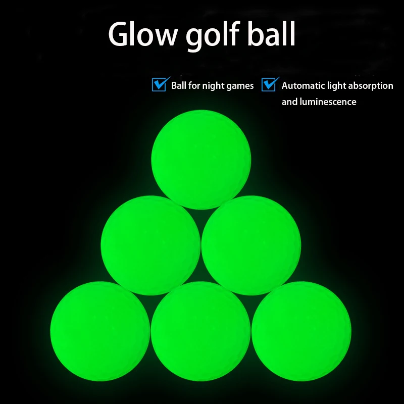 6pcs Glow Golf Balls for Night Stadium Fluorescent Glowing In The Dark Golf Ball Special Golf Balls for The Night Course