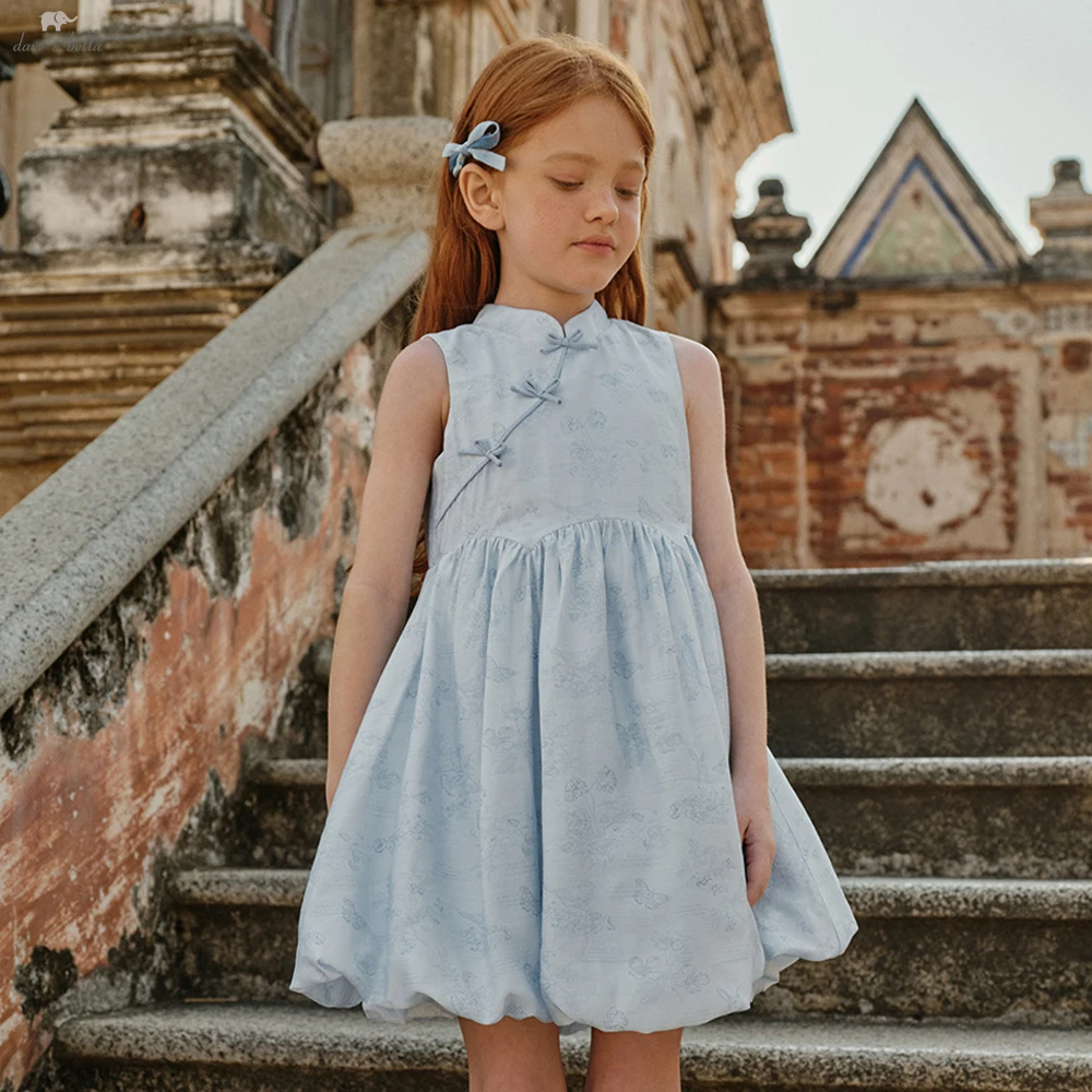 

Летние платья принцессы с принтом для девочек Dave Bella, детское платье без рукавов в китайском стиле для детей 7-13 лет, уличная одежда DK2262403