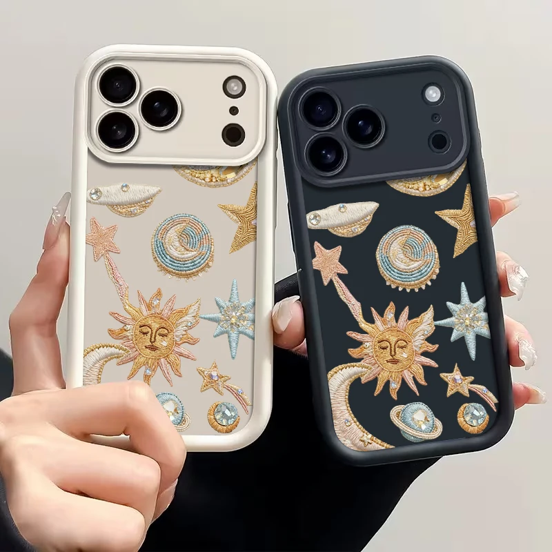 Luxus-Silikonhülle mit Sternen- und Mondmotiv für iPhone 16 13 11 17 Pro Max Hüllen iPhone 12 13 ProMax 14 15 Plus 7 8 XS XR Stoßfeste Schutzhülle – Detail 12