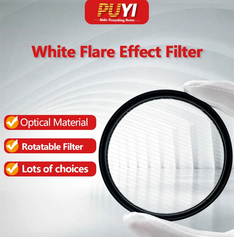 White Streaks Effect FX Filter Camera Radia Flare Filter Blue Rainbow Colorful Gold 77/82mm Star Light Night Shoot Radiant PUYI