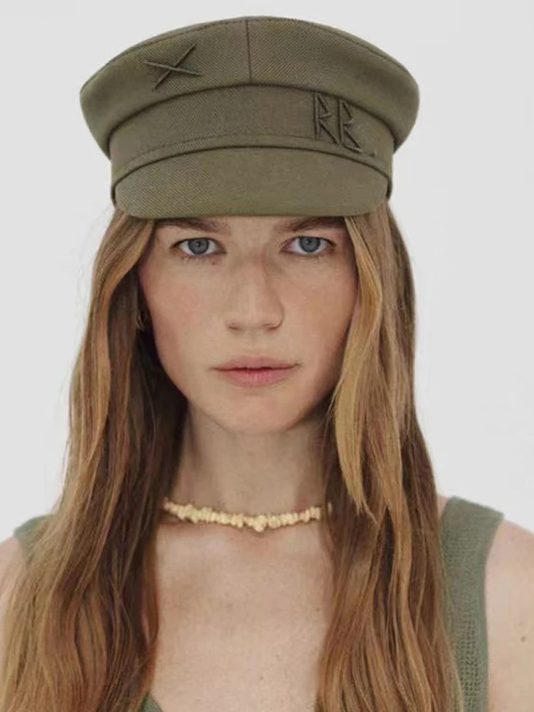 Brand Designer Women Flat Visor Cap Militray Caps Winter Wool Newsboy Caps S M L