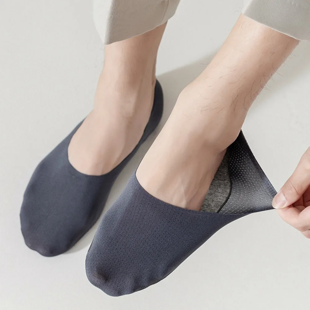 Silicone Anti Slip Boat Socks Sweat Absorption Not Falling Off The Heel Short Socks Odor Prevention Solid Color Invisibility