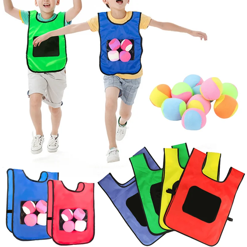 

Sport Game Props Vest Sticky Outdoor Jersey Vest Game Vest Waistcoat with Sticky Ball Throwing Toys for Children Kids Sports Toy