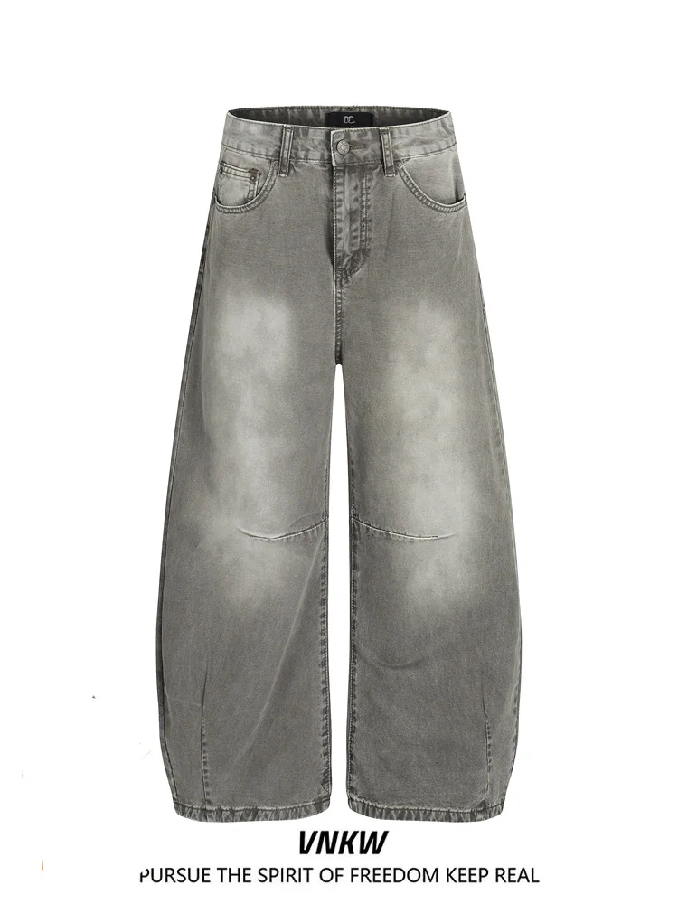 

Waed e ey Men's And Women's Retro American Tailored Jeans Cleanfit Silhouette Long Pants Straight Tube Loose Fit