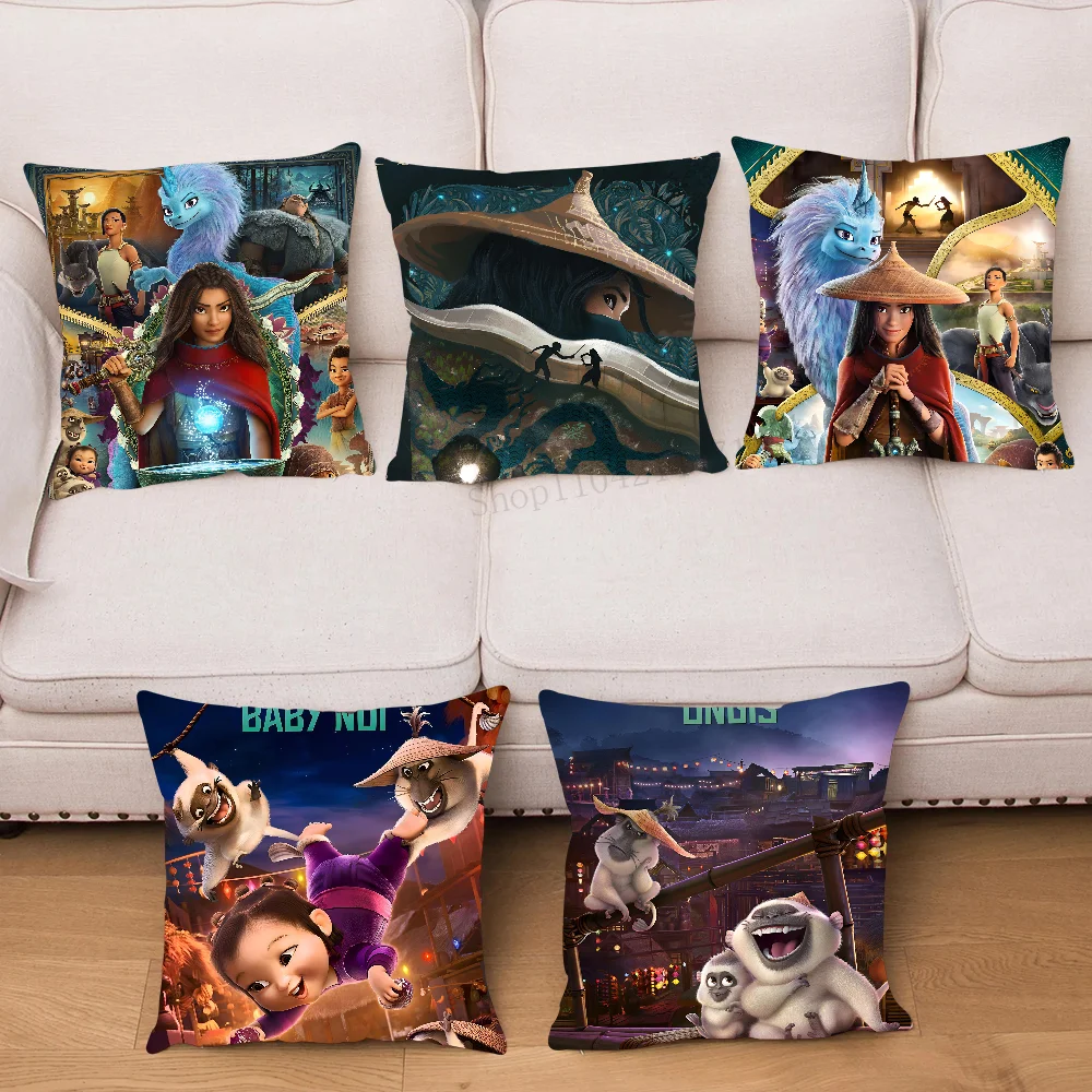 Movie R-Raya And The Last Dragon Pillow Case Square Pillow Bedroom Sofa Leisure Comfort Cushion Car Living Room Home Decoration