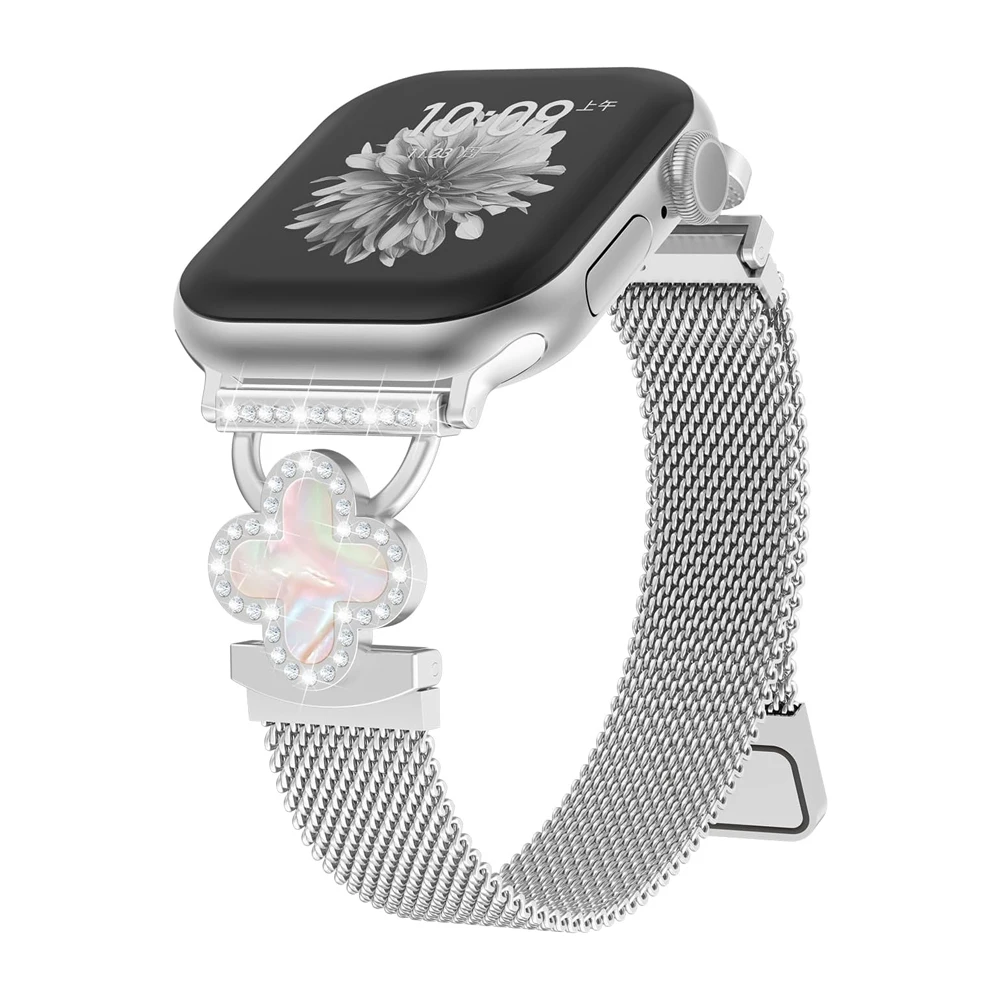 حزام الماس لساعة أبل 42 مللي متر 44 مللي متر 46 مللي متر 45 مللي متر 49 مللي متر 40 41 المعادن ميلانيز كوريا سوار سلسلة 10 9 8 7 6 5 4 SE Ultra #4