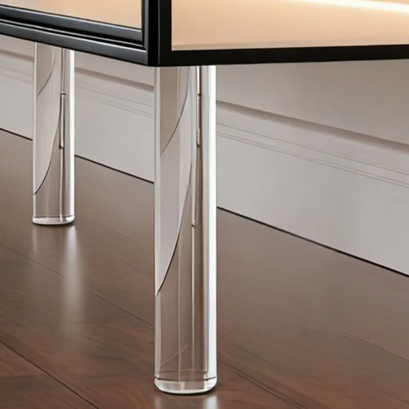 Clear Acrylic Furniture Legs Adjustable TV Cabinet Support Feet Invisible Raised Stand for Sofa Bed Table Desk Home Improvement